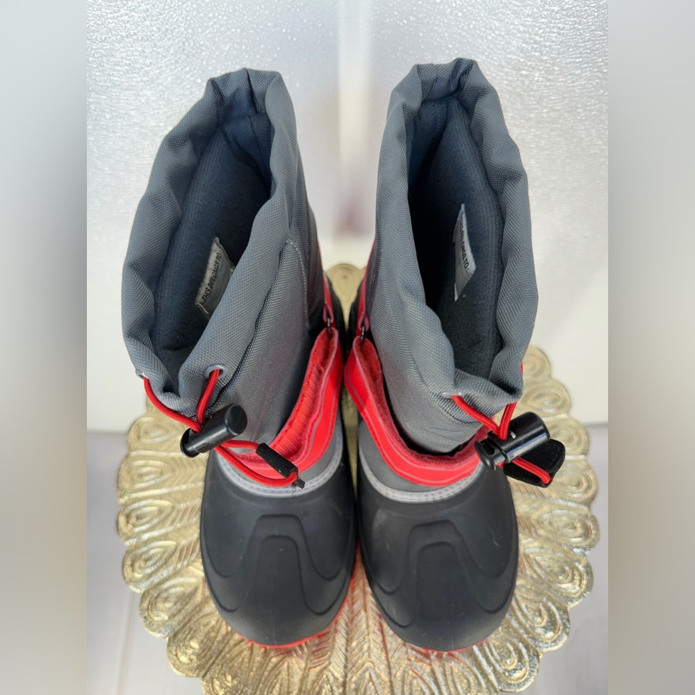 Denali Kids Snow Boots – Gray & Red – Size 4 - Picture 5 of 16